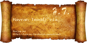 Havran Teodózia névjegykártya